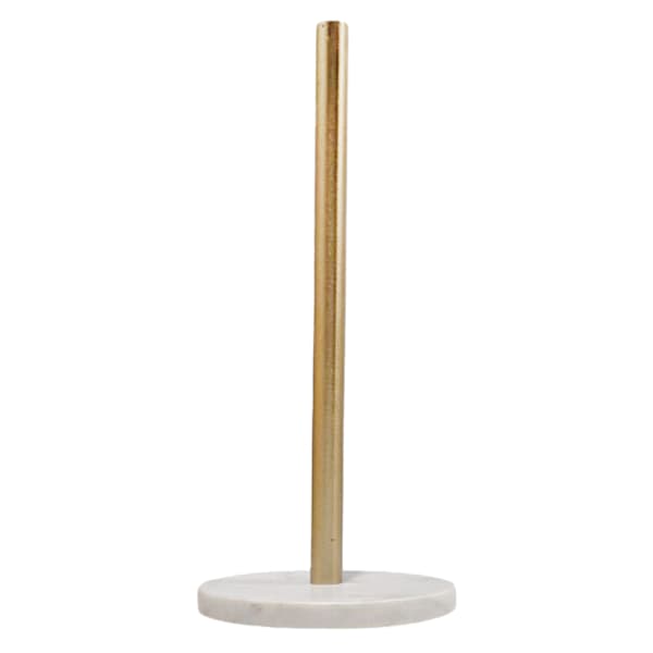 Marble & Gold Metal Paper Towel Holder, 13x6