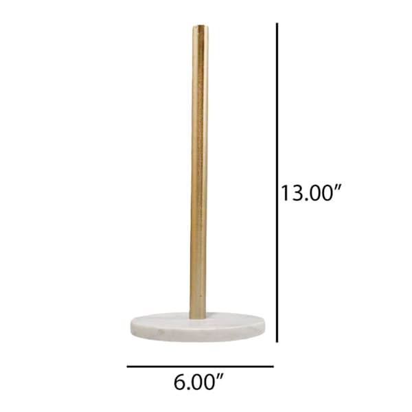 Marble & Gold Metal Paper Towel Holder, 13x6