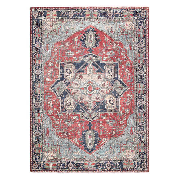 (D473) Fenix Red Medallion Area Rug, 9x12