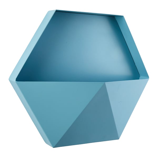 REAL SIMPLE Blue Metal Wall Storage Pocket, 16x14