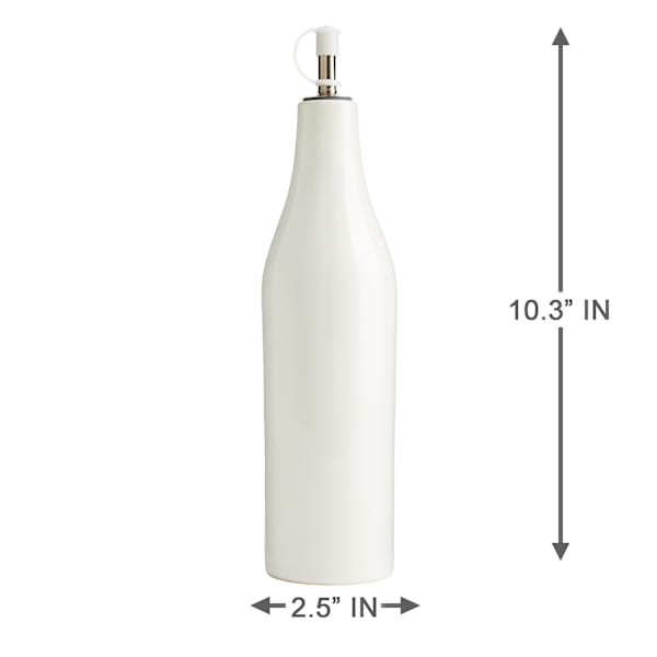 REAL SIMPLE White Ceramic Oil Bottle, 13oz