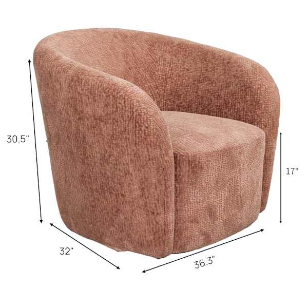 Chloe Swivel Accent Chair, Terracotta