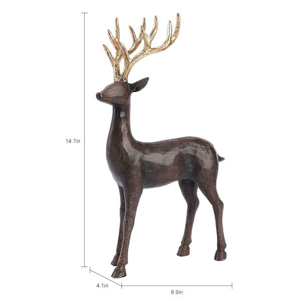Rustic Deer with Gold Antlers, 15"
