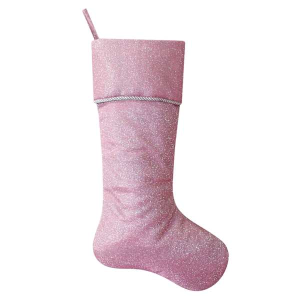 Pink Glittered Stocking, 21"