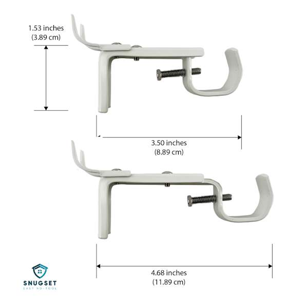 Snugset Set of 2 White Adjustable Window Brackets