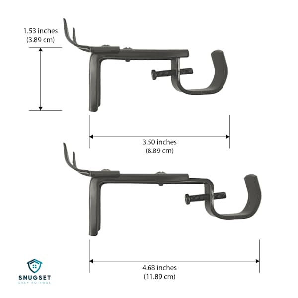 Snugset Set of 2 Pewter Adjustable Window Brackets