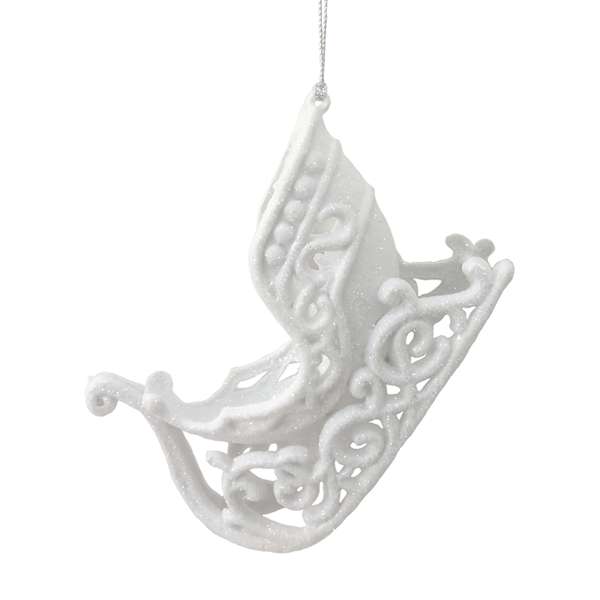 Arctic Wonderland Scrolled Sleigh Ornament, 4"