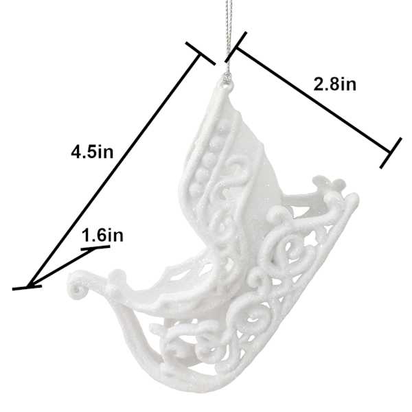 Arctic Wonderland Scrolled Sleigh Ornament, 4"
