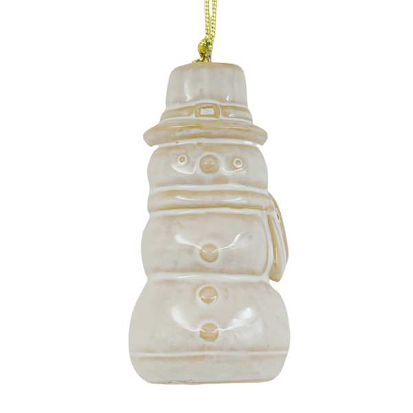 Homespun Natural Snowman Ornament, 4"
