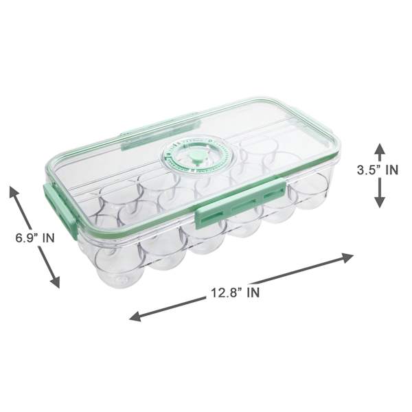 REAL SIMPLE 18-Count Green Egg Holder with Date Marker