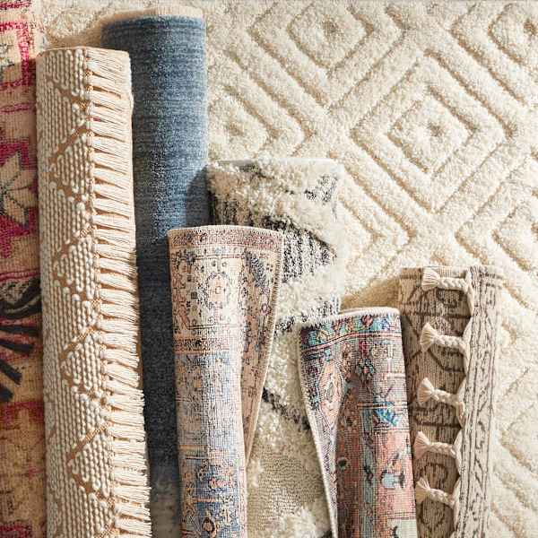 (D456) Ronin Ivory Tufted Non-Slip Area Rug, 5x7