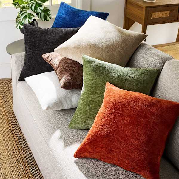 Reese Chocolate Chenille Throw Pillow, 18"