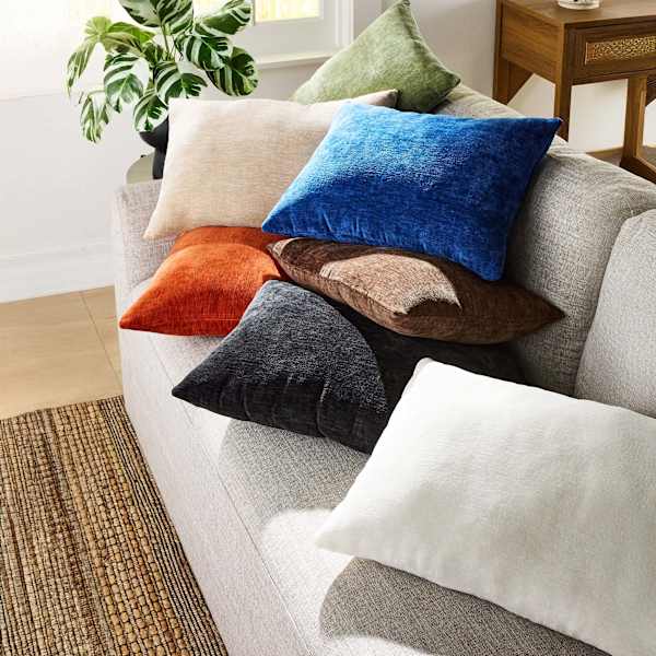 Reese Chocolate Chenille Throw Pillow, 14x20