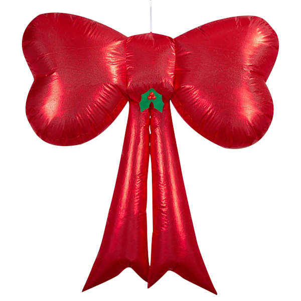 Lighted Hanging Red Bow Christmas Inflatable, 4.5'