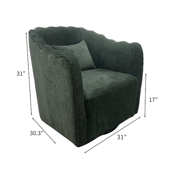 Annabelle Swivel Accent Chair, Green