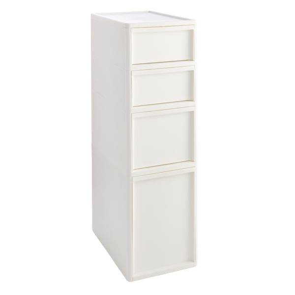 REAL SIMPLE 4-Drawer Plastic Storage, White