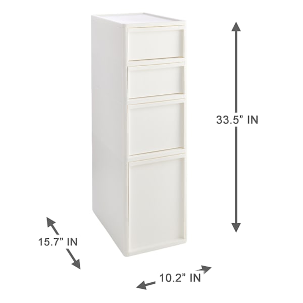 REAL SIMPLE 4-Drawer Plastic Storage, White