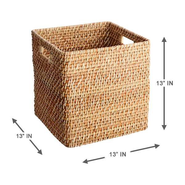 REAL SIMPLE Rattan Modular Storage Cube, 13"
