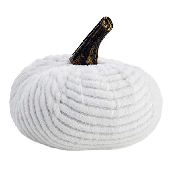White Corduroy Pumpkin, 4"