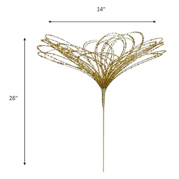 Gold Flower Beaded Pick