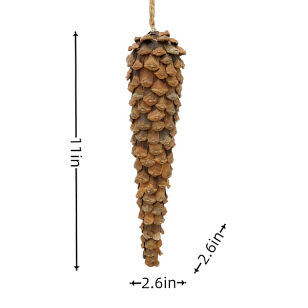 Homespun Natural Pinecone Ornament, 11"
