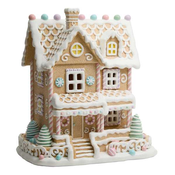Pastel Gingerbread House with Light