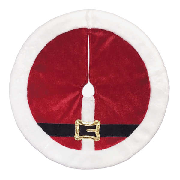 Red Velvet Mini Tree Skirt with Santa Belt, 18"