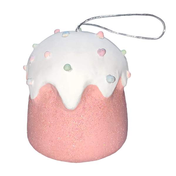 Mrs. Claus' Bakery Pink Paper Mache Gumdrop, 4"