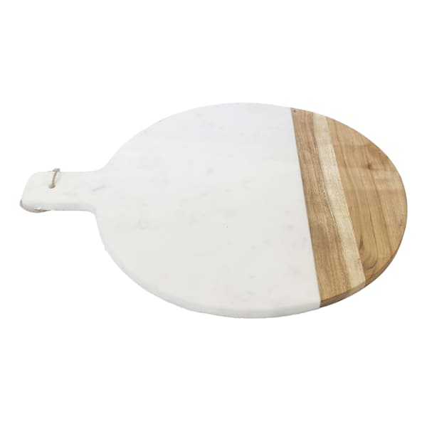 Marble & Acacia Wood Serving Board, 22"