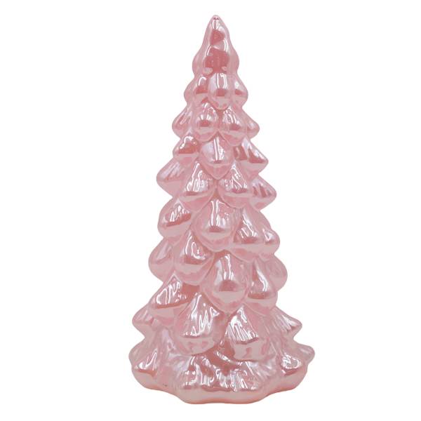 Pink Glass LED Tree, 8"