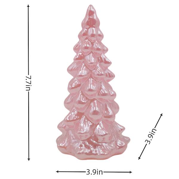 Pink Glass LED Tree, 8"