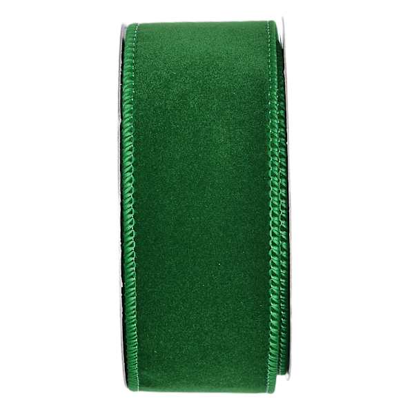 1.5" Green Velvet Ribbon, 10yd
