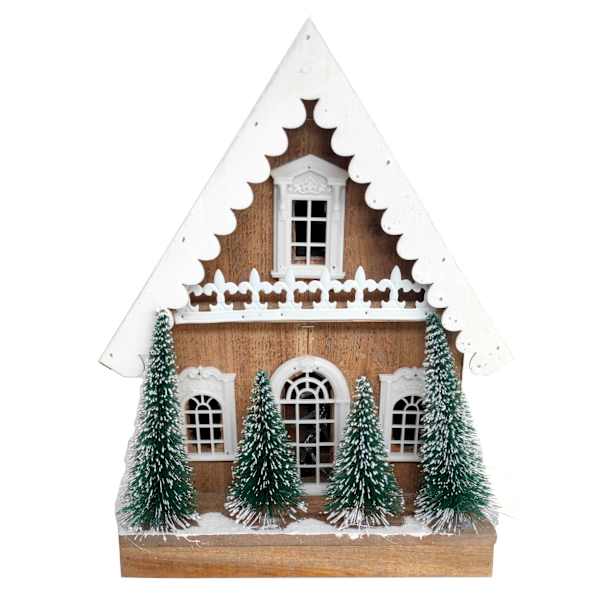 Wooden Alpine LED House, 8"