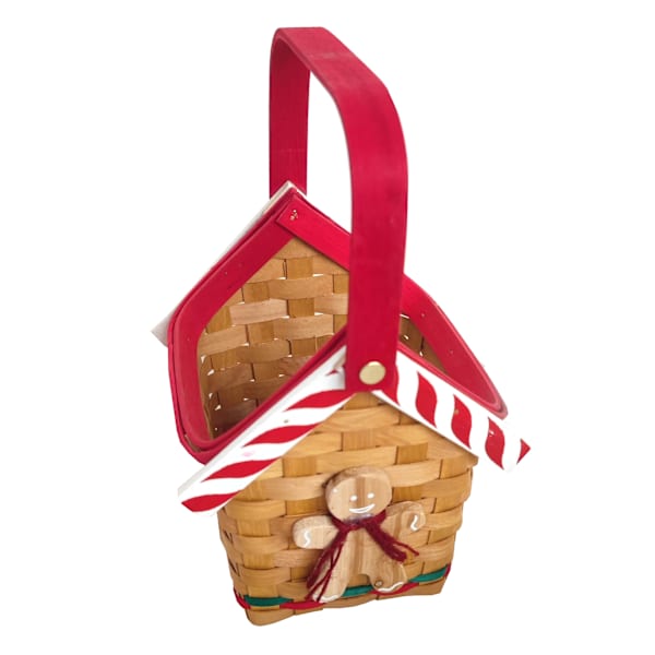 Christmas House Basket with Handle, Small