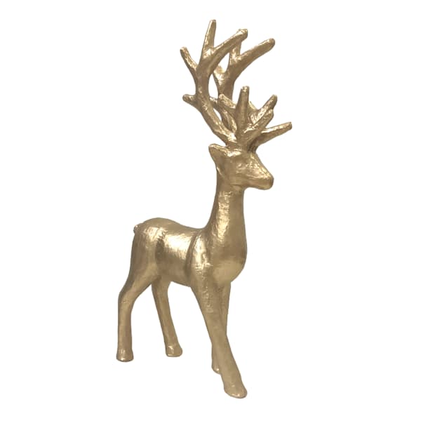 Gold Paper Mache Deer, 16.5"