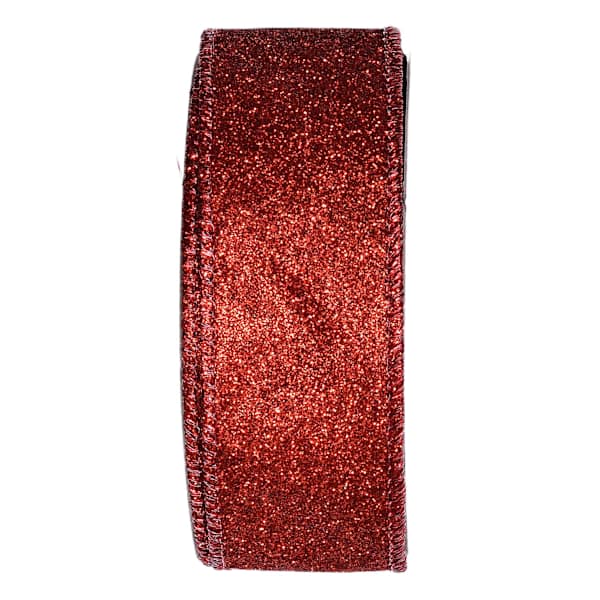 1.5" Red Glitter Ribbon, 10yd