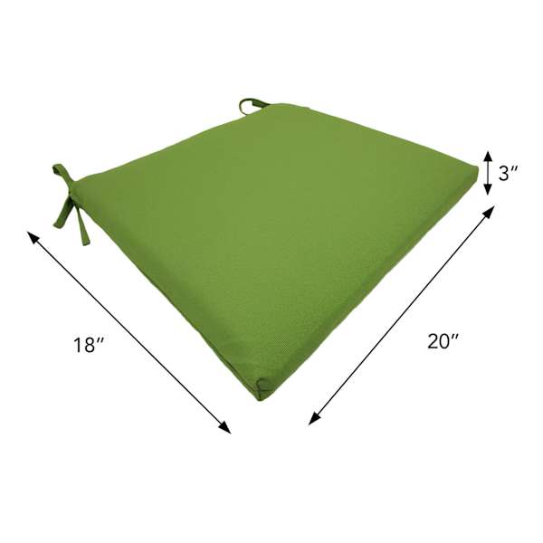 Lime Green Canvas Outdoor Square Seat Cushion