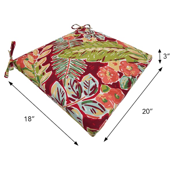 Tropical Cherry Outdoor Square Seat Cushion