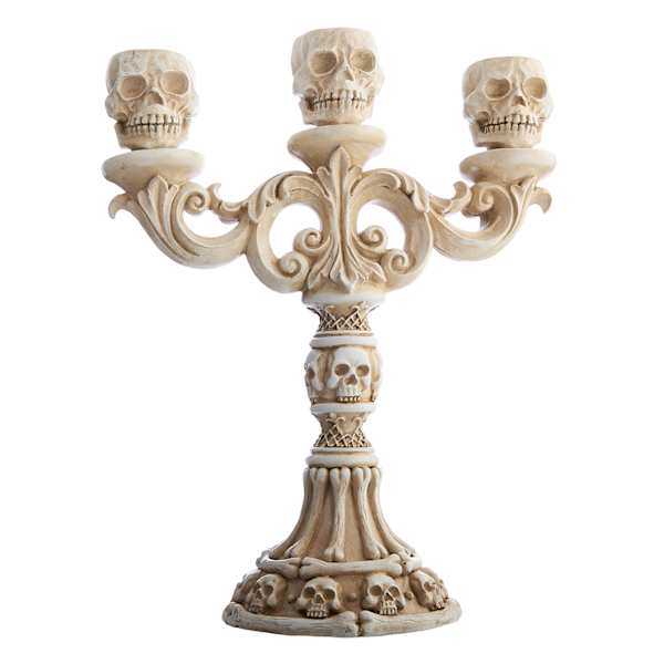 Midnight Shadows Skull Candle Holder, 14"