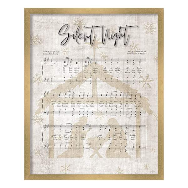 Glass Framed Silent Night Wall Art, 17x21