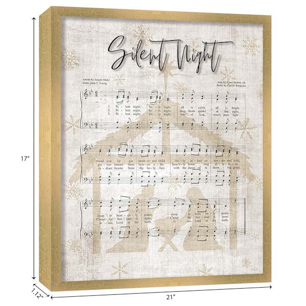 Glass Framed Silent Night Wall Art, 17x21