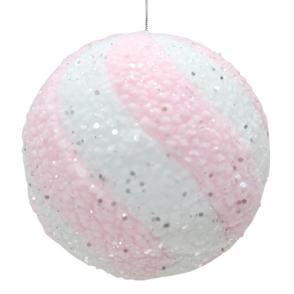 Pink & White Swirl Ornament, 6.3"