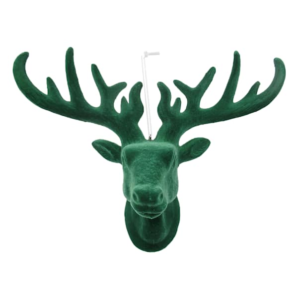 Gilded Evergreen Flocked Deer Horn Hanging, 9.2"