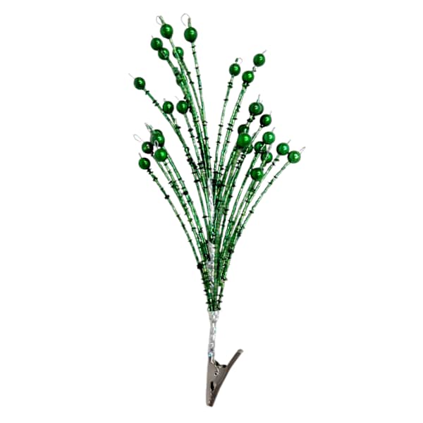 Green Beaded Tree Clip