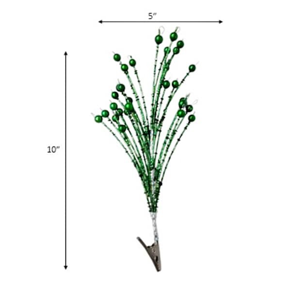 Green Beaded Tree Clip