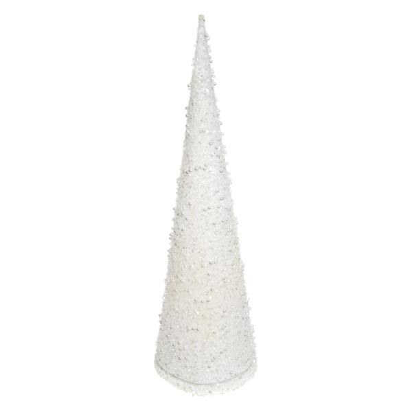 White Glitter & Beaded Table Top Tree, 24"