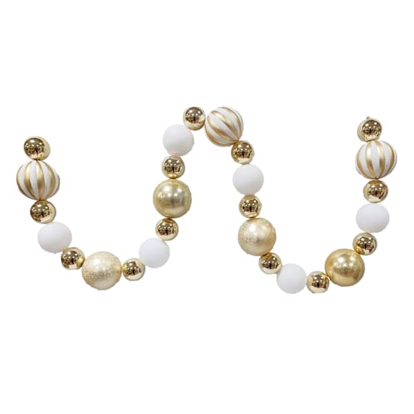 White & Gold Jumbo Shatterproof Garland, 79.5"