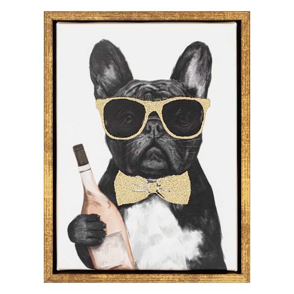 Framed Cool Dog Canvas Art, 6x8