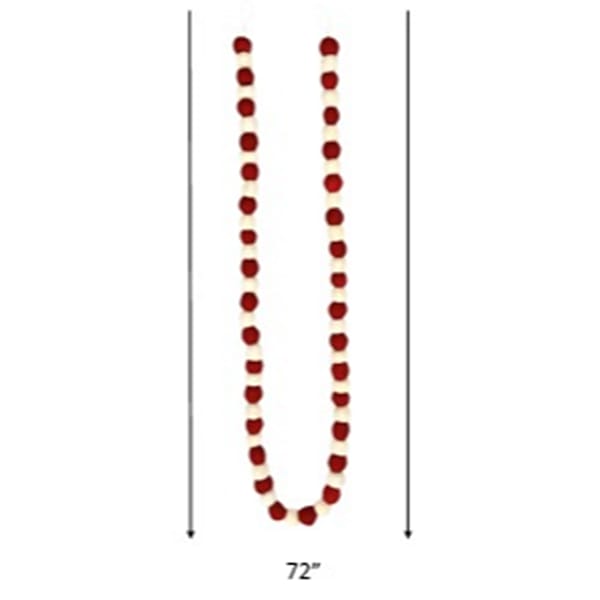 Red & White Jumbo Felt Garland, 72"