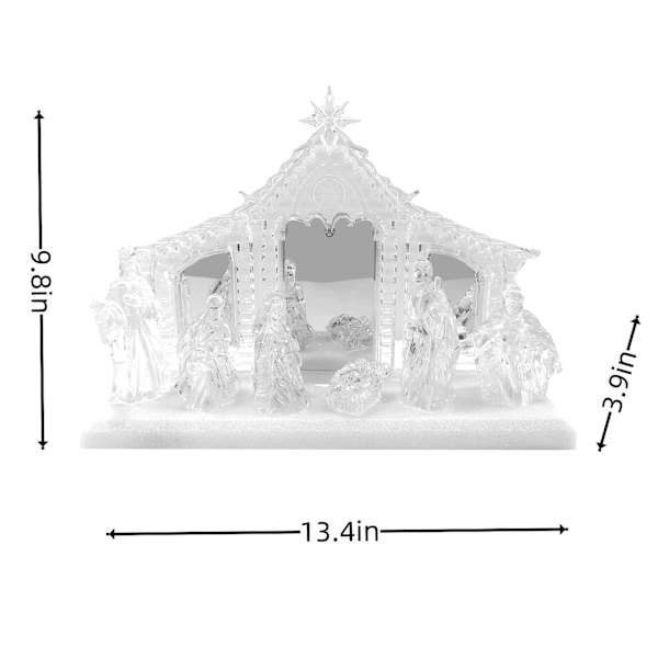 Musical LED lit Nativity Scene, 10x13"